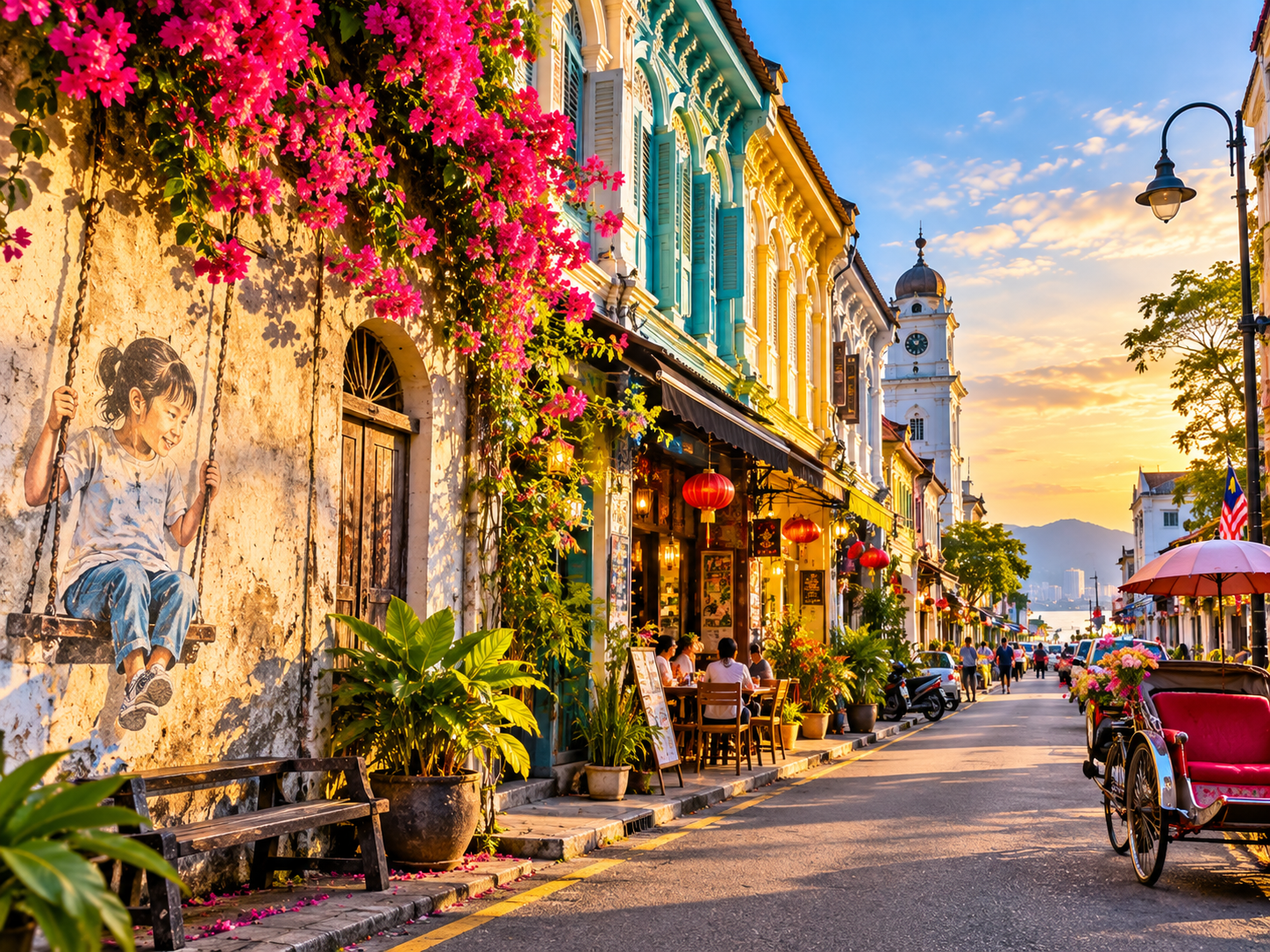 Penang — George Town colourful heritage streets