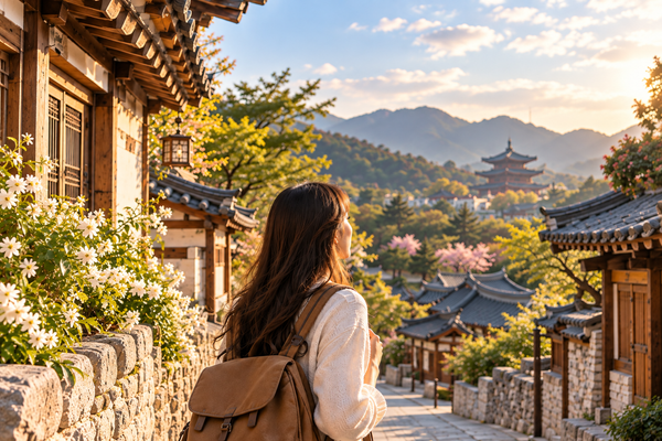 Traditional Korean hanok village
